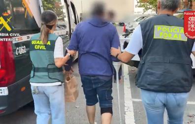 Momento de la detención del compañero de piso del descuartizado en Yesa