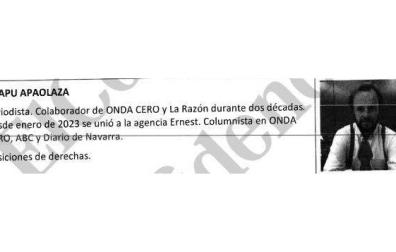 Ficha del columnista de Diario de Navarra Chapu Apaolaza elaborada por Interior