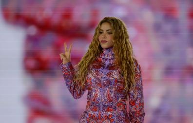 La cantante Shakira durante el primero de sus conciertos ofrecido este viernes en el Macondo Park del Recinto Iberdrola Music, en Madrid