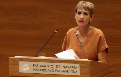 La presidenta de Navarra, María Chivite, durante la apertura del debate sobre el estado de Navarra