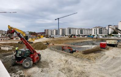 Obras en la parcela comercial del PSIS de Erripagaña