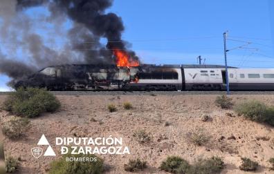 Imagen de la cabina de cola ardiendo