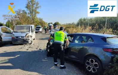 Un mujer de 60 años, herida en una colisión con cuatro vehículos implicados en Cadreita