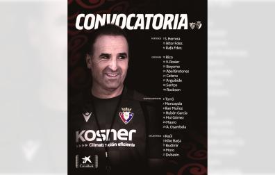 LIsta de 23 convocados por Arrasate para el encuentro contra el Sevilla en el Sánchez Pizjuán