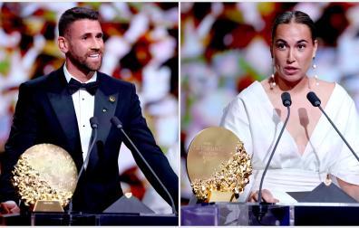Unai Simón y Cata Coll han sido los ganadores de los premios a los mejores porteros, en la gala del Balón de Oro 2026