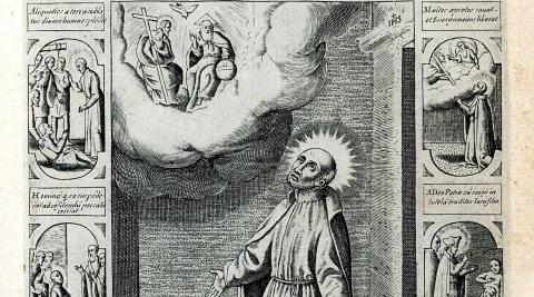 Grabado por Jabobus Laurus realizado en Roma, en 1600, antes de la beatificación del santo. Carmelitas Descalzas de San José de Pamplona
