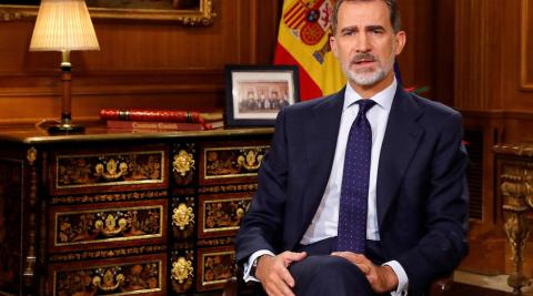 El rey Felipe VI, durante su discurso navideño de 2019.