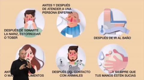 VÍDEO | Instrucciones y consejos sobre el coronavirus en lengua de signos VÍDEO | Instrucciones y consejos sobre el coronavirus en lengua de signos