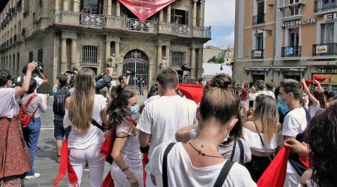 El 6 de julio de los 'No Sanfermines' de 2020. Calleja Pamplona se enfrenta a su primer 6 de julio sin chupinazo desde 1938