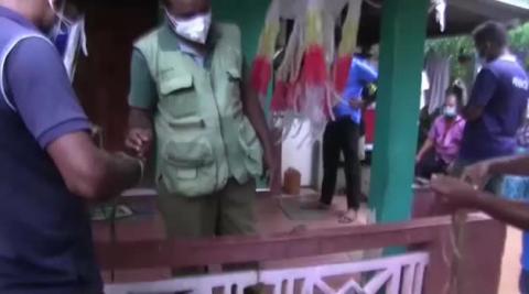 Una niña se encuentra con un cocodrilo de casi 3 metros al abrir la puerta de su casa en Sri Lanka Una niña se encuentra con un cocodrilo de casi 3 metros al abrir la puerta de su casa en Sri Lanka