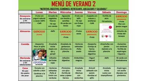Menú saludable para el verano 2