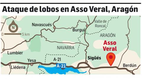 Mapa de la zona del ataque del lobo Mapa de la zona del ataque del lobo