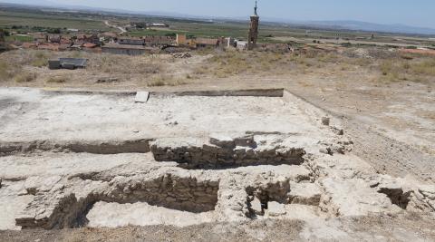 Imagen de las tres estancias descubiertas en las excavaciones en el yacimiento del Castillo de Valtierra