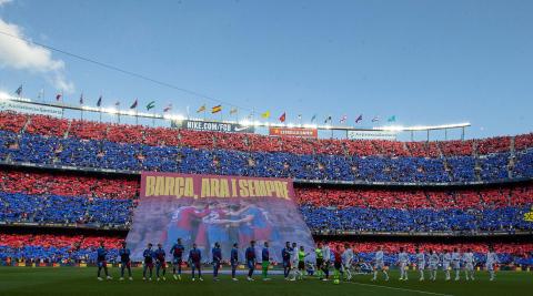 nou-camp El estadio Nou Camp, antes de comenzar el Clasico entre F.C. Barcelona y Real Madrid
