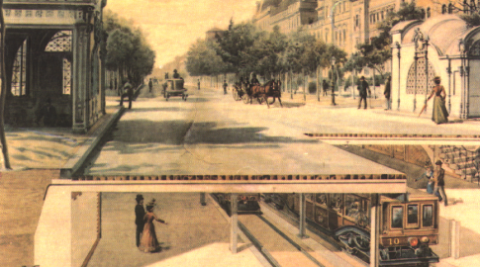 La Línea 1 de Budapest a la altura de la avenida Andrássy La Línea 1 de Budapest a la altura de la avenida Andrássy