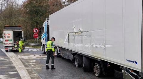 camion accidentado Estado en el que quedó uno de los vehículos