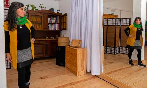Amaia López Iriarte, en su centro de yoga y danza. Amaia López Iriarte, en su centro de yoga y danza.