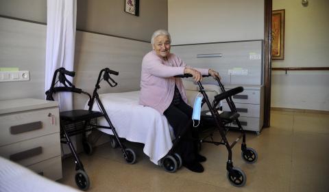 Ángela Pardo, de 92 años, volvió a su habitación tras setenta días