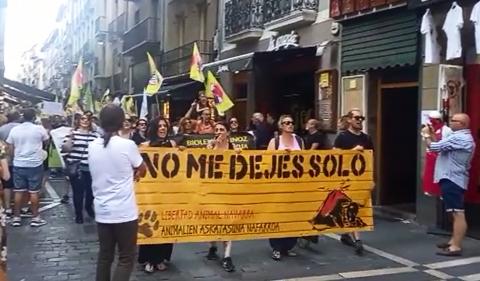 Vídeo de marcha antitaurina en Pamplona