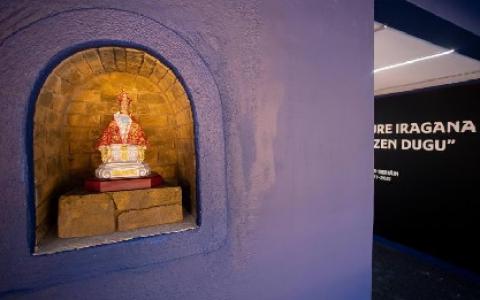 La hornacina de San Fermín, en el túnel de vestuarios de El Sadar