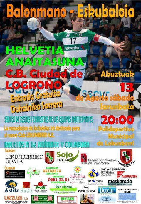 Lekun Cartel del torneo previsto para este próximo sábado 13 de agosto en Lekunberri
