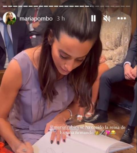María Frubies, en la boda en Pamplona María Frubies, en la boda en Pamplona
