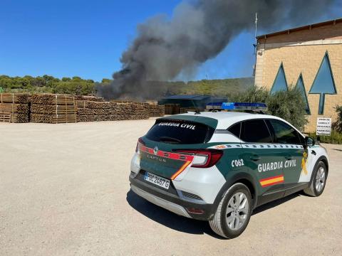 Incendio en San Adrián El incendio se ha producido en una cinta transportadora