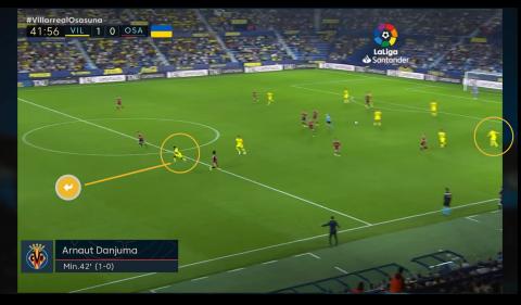 1-0: Aridane y David García está completamente desprotegidos, aislados de sus compañeros y con muchísimos metros a su espalda. La Pizarra