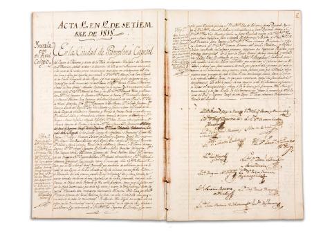 Acta de la instalación del Muy Ilustre Colegio de Abogados de Pamplona en 1818 Acta de la instalación del Muy Ilustre Colegio de Abogados de Pamplona en 1818