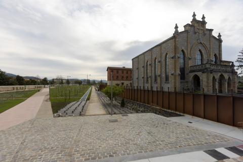 Imagen de las obras ya realizadas en el nuevo parque de la Txantrea