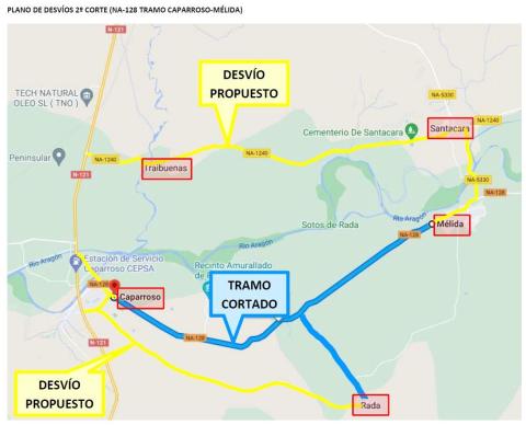 Desvíos en la segunda fase de obras de la NA-18, Caparroso-Rada-Mélida Desvíos en la segunda fase de obras de la NA-18, Caparroso-Rada-Mélida