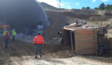 El cambión accidentado en las obras del TAV en  Marcilla
