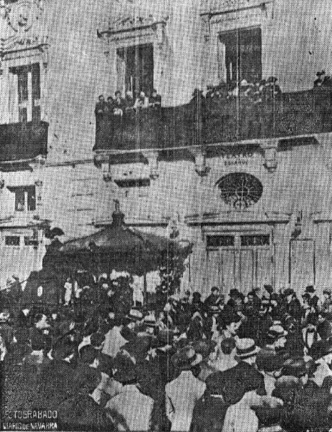 gaztambide Imagen de cuando se trasladaron los restos de Gaztambide de Madrid a Tudela en 1921