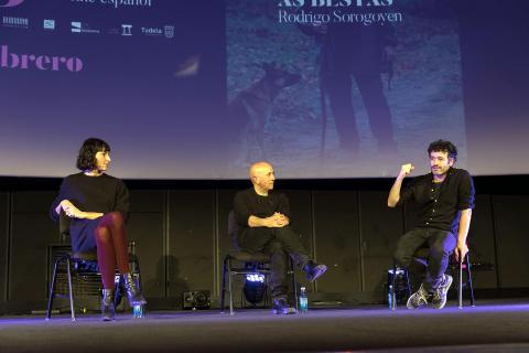 Imágenes de la presentación de la película As Bestas, en la 29 edición de la Muestra de Cine de Tudela.