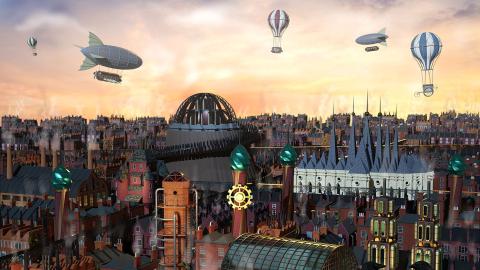 Ejemplo de ambiente creado con estética steampunk