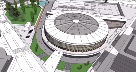 Vídeo de la recreación cómo va a quedar la plaza de toros multiusos de Tudela