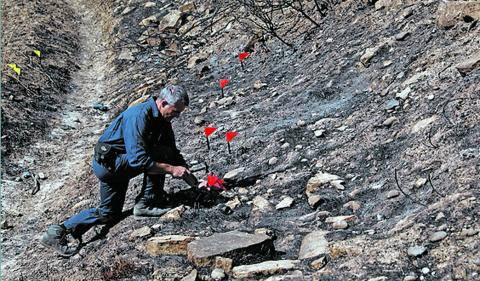Investigación de la Policía Foral del incendio entre Ujué y San Martín