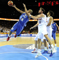 Final del Eurobasket de Lituania 2011 disputada entre España y Francia con victoria española por 98-85.