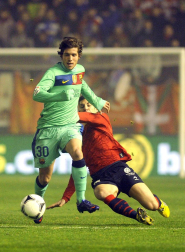Imágenes del partido Osasuna-Barcelona correspondiente a la vuelta de octavos de final de la Copa del Rey.