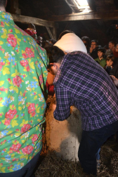 Los vecinos de la localidad han paseado a sus personajes más conocidos por las calles del municipio horas antes de quemar al malvado Miel Otxin