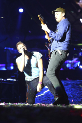 El grupo británico Coldplay ofreció este domingo, 20 de mayo, un concierto en el estadio Vicente Calderón en Madrid, donde presentaron su último disco, "Mylo Xyloto"