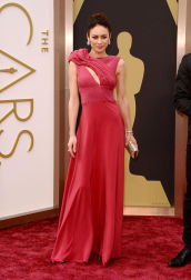 Algunas de las celebridades a su paso por la alfombra roja de la 86 gala de la Academia de Cine,  en el teatro Dolby de Los Ángeles.
