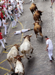 Un encierro masivo y sin cornadas en el domingo de Sanfermines