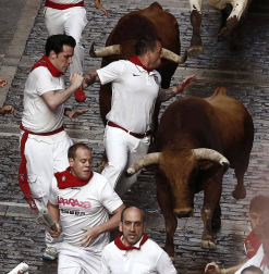 Un encierro masivo y sin cornadas en el domingo de Sanfermines