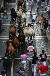 Un encierro masivo y sin cornadas en el domingo de Sanfermines