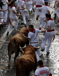 Un encierro masivo y sin cornadas en el domingo de Sanfermines