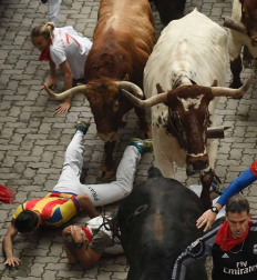 Imágenes del cuarto encierro de San Fermín de Pamplona