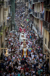 Los Gigantes y cabezudos bailaron en Pamplona con motivo de las fiestas de 2017.
