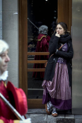 Imágenes del recorrido de los gigantes y cabezudos de Pamplona por San Saturnino