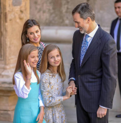 Los Reyes, en la misa de Resurrección en Palma
